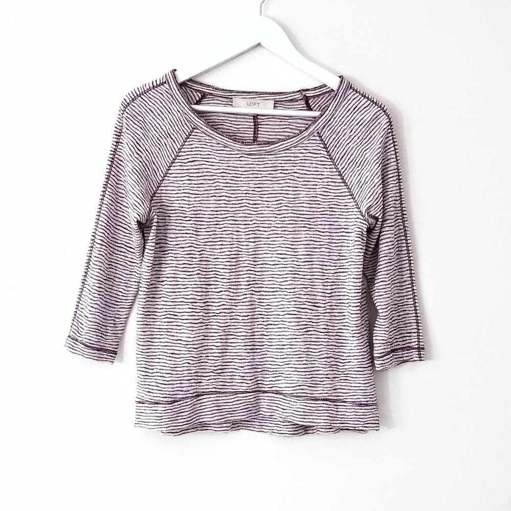 Ann Taylor LOFT striped 3/4 shirt